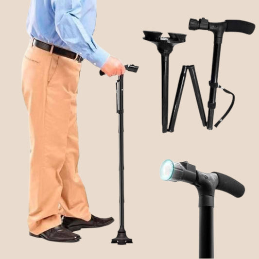 High Quality Foldable Walking Stick With LED Light